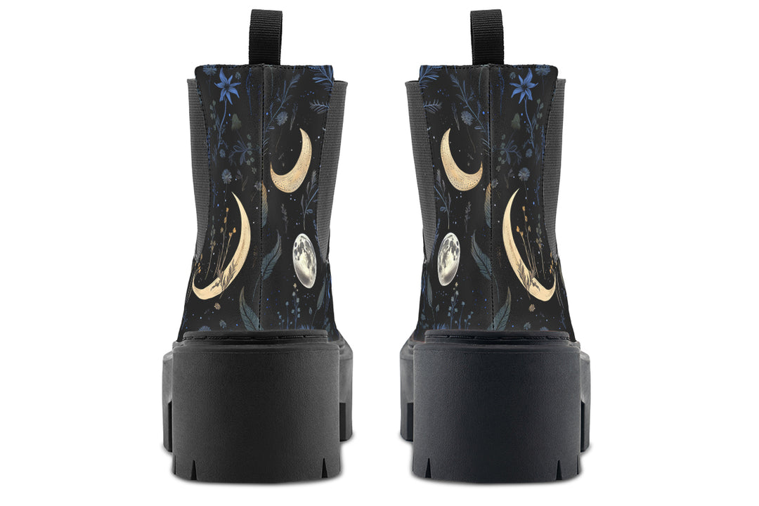 Azure Moonlit Botanica Platform Chelsea Boots