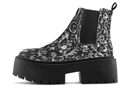 Black Baroque Platform Chelsea Boots