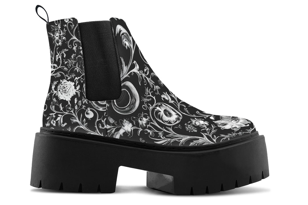 Black Baroque Platform Chelsea Boots