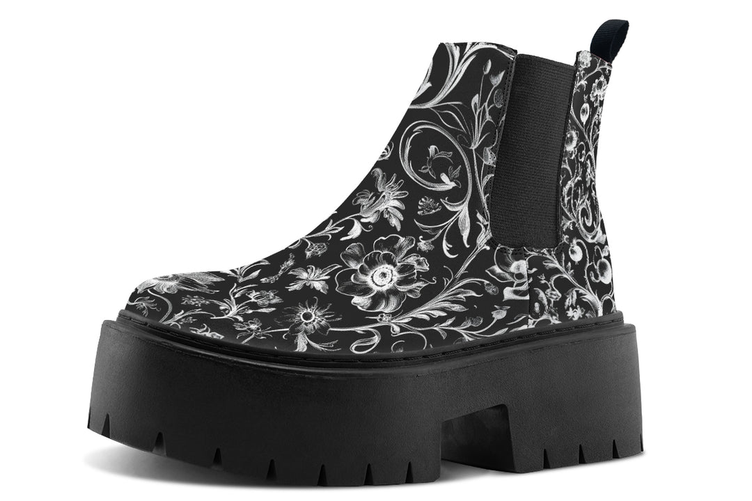 Black Baroque Platform Chelsea Boots