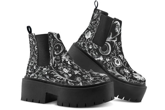 Black Baroque Platform Chelsea Boots
