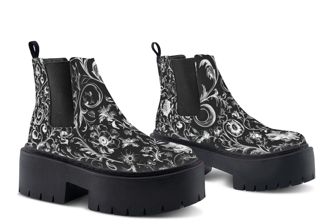 Black Baroque Platform Chelsea Boots