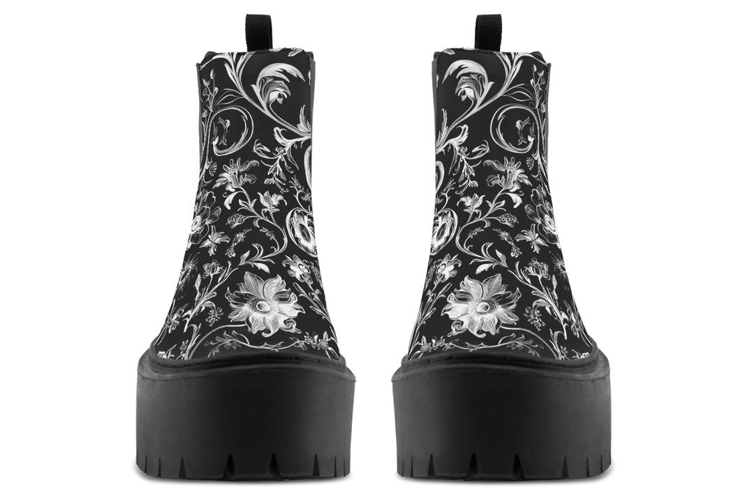 Black Baroque Platform Chelsea Boots