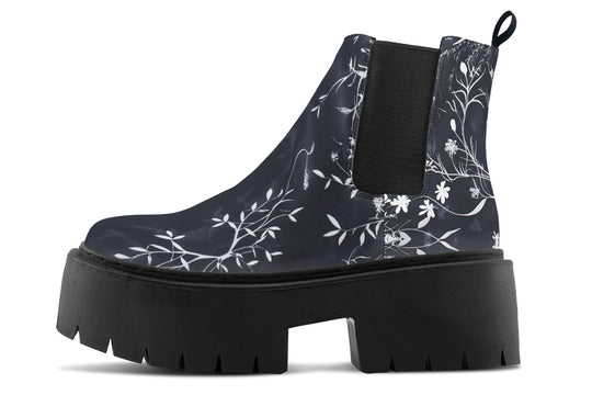 Black Delicate Platform Chelsea Boots
