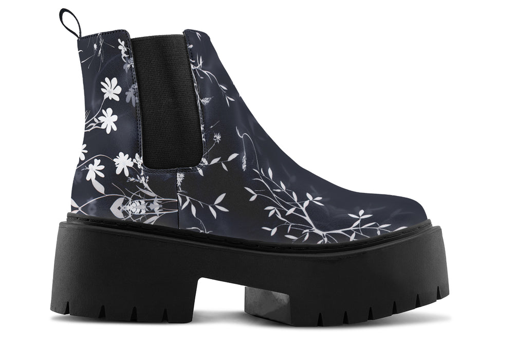 Black Delicate Platform Chelsea Boots