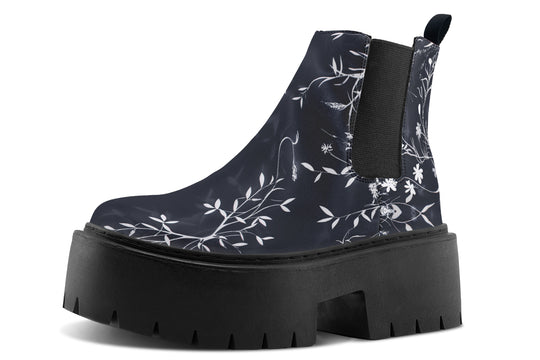Black Delicate Platform Chelsea Boots