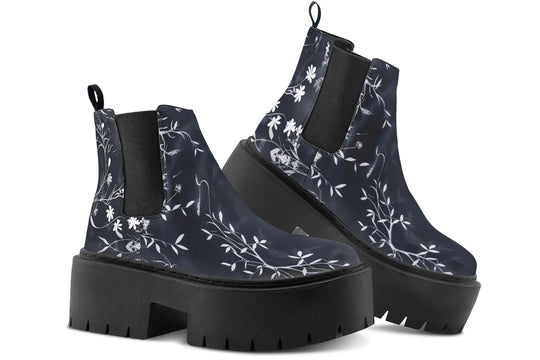 Black Delicate Platform Chelsea Boots