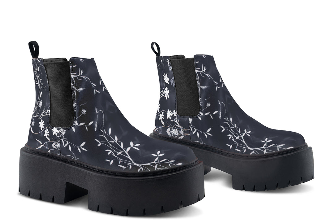 Black Delicate Platform Chelsea Boots
