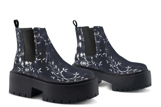Black Delicate Platform Chelsea Boots