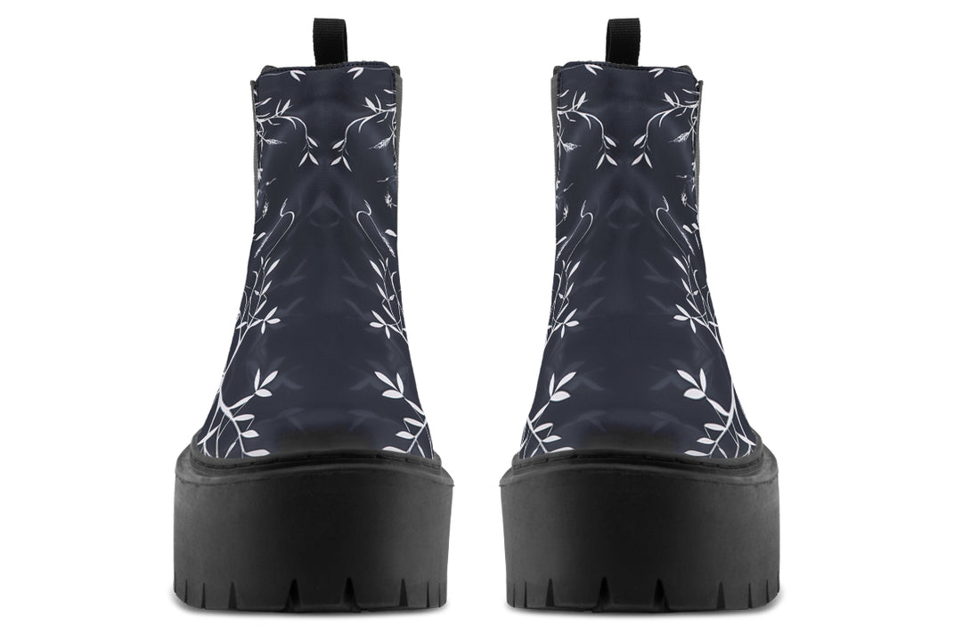 Black Delicate Platform Chelsea Boots