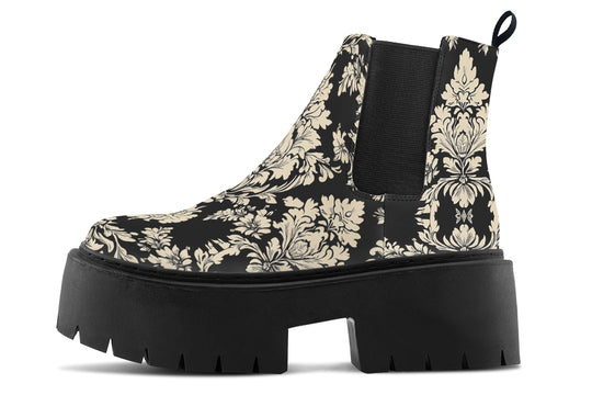 Black Faded Regal Platform Chelsea Boots