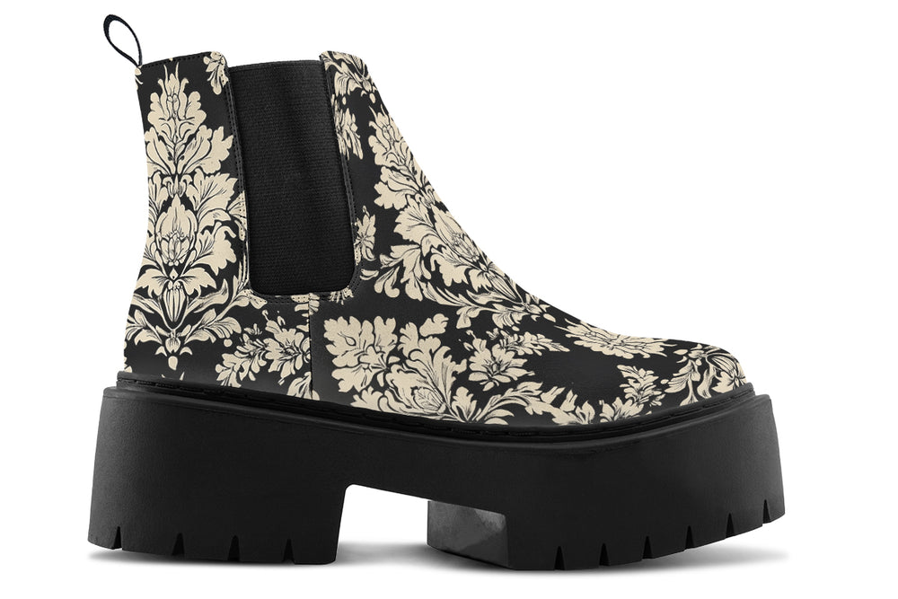 Black Faded Regal Platform Chelsea Boots