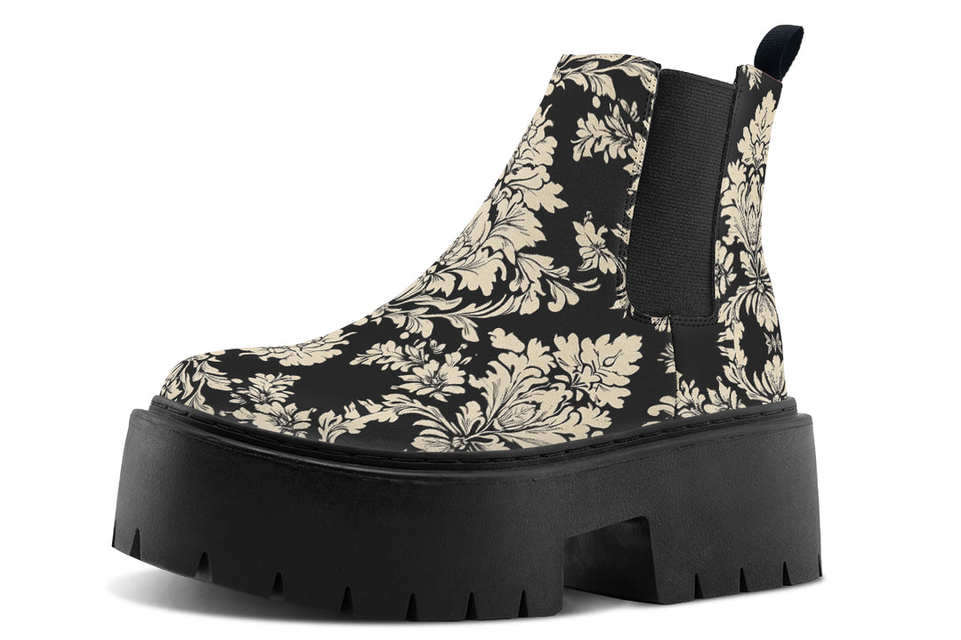 Black Faded Regal Platform Chelsea Boots