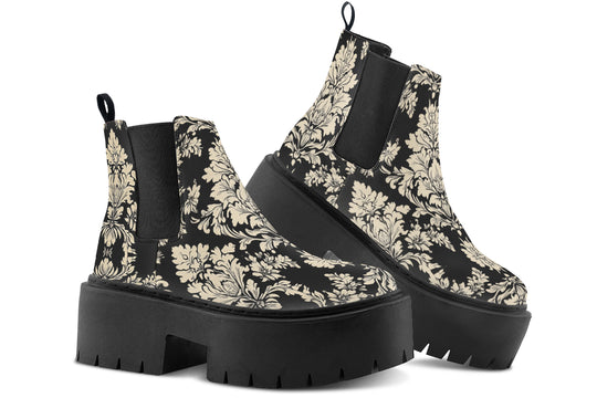 Black Faded Regal Platform Chelsea Boots