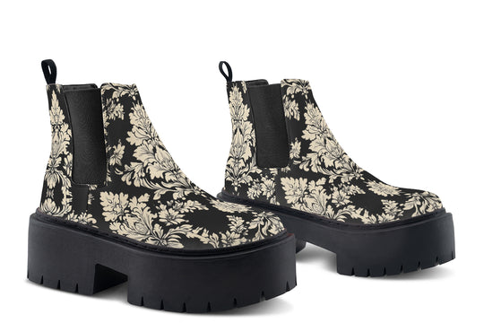 Black Faded Regal Platform Chelsea Boots
