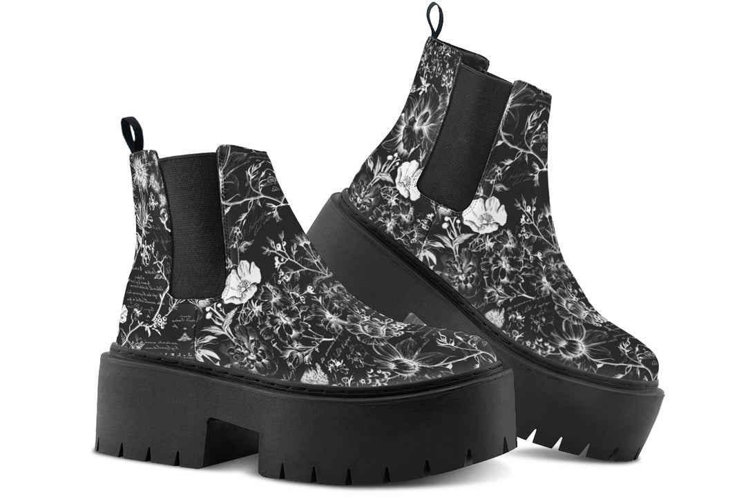 Black Memories Platform Chelsea Boots