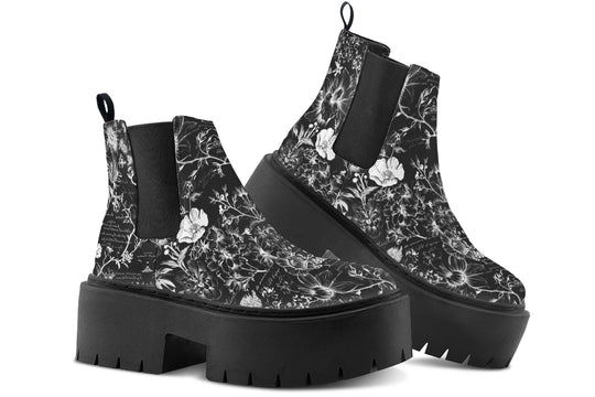 Black Memories Platform Chelsea Boots