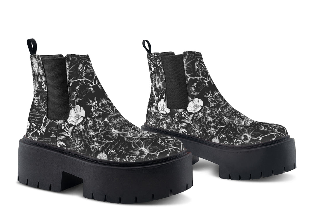 Black Memories Platform Chelsea Boots