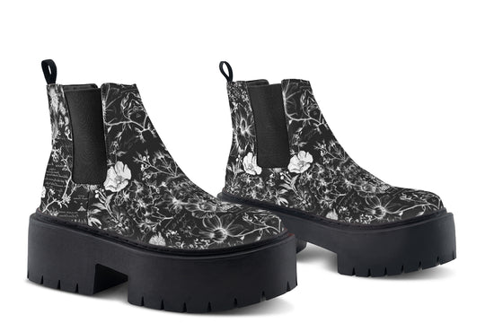 Black Memories Platform Chelsea Boots