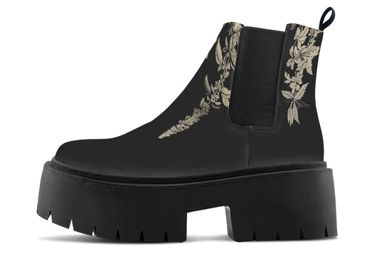 Black Night Ivy Platform Chelsea Boots