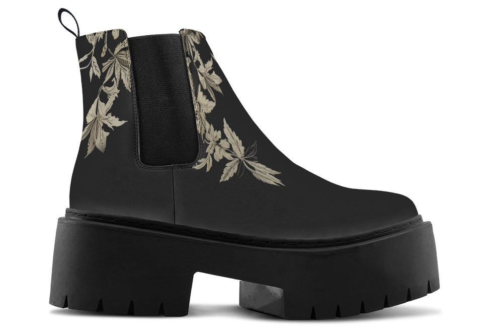 Black Night Ivy Platform Chelsea Boots