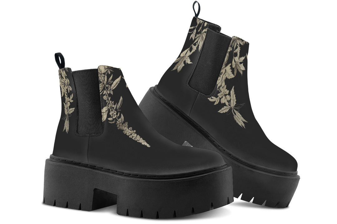 Black Night Ivy Platform Chelsea Boots