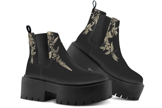 Black Night Ivy Platform Chelsea Boots