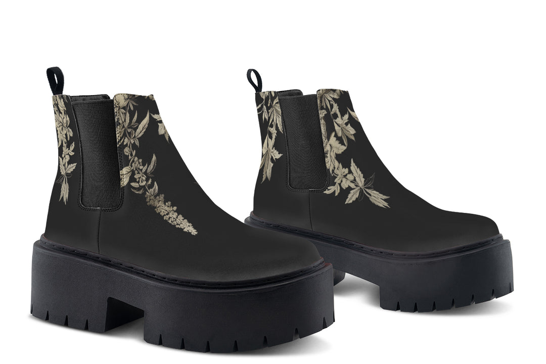 Black Night Ivy Platform Chelsea Boots