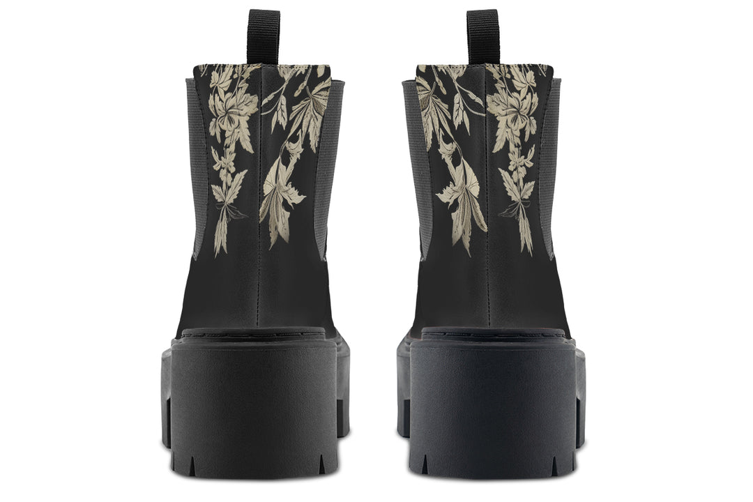 Black Night Ivy Platform Chelsea Boots