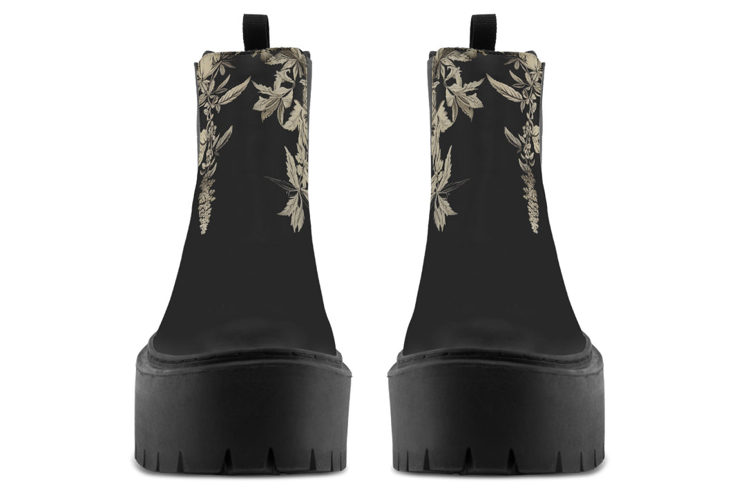 Black Night Ivy Platform Chelsea Boots
