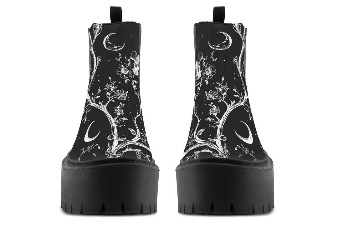 Black Night Stroll Platform Chelsea Boots