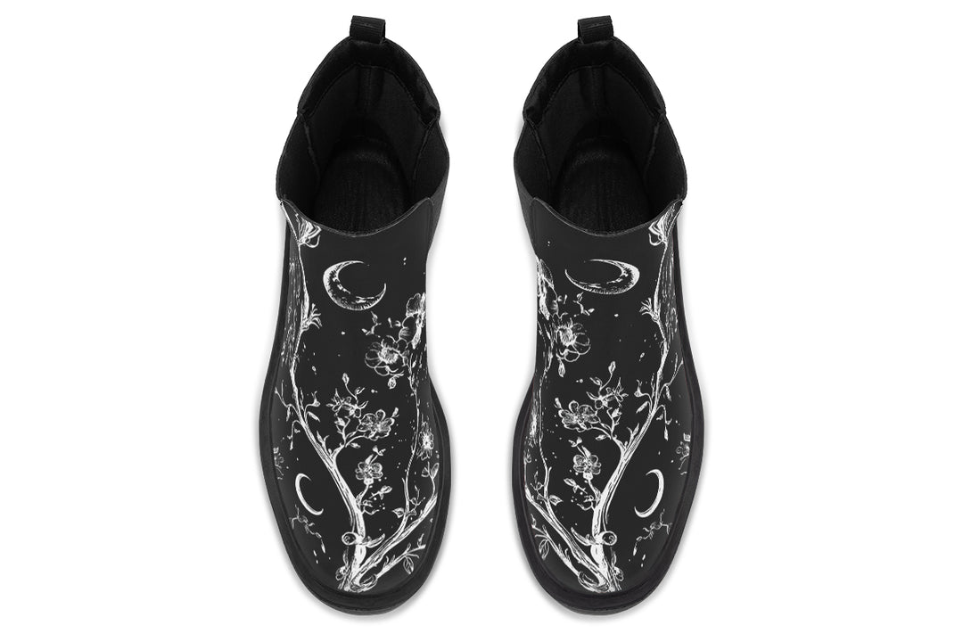 Black Night Stroll Platform Chelsea Boots