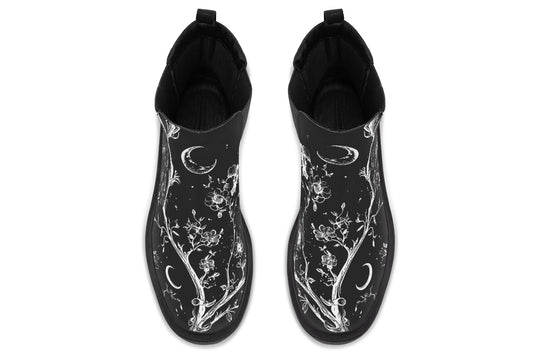 Black Night Stroll Platform Chelsea Boots