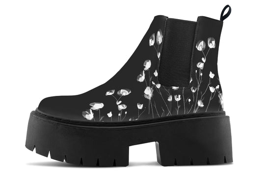 Black Poppy Platform Chelsea Boots