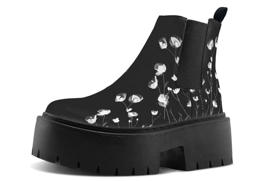 Black Poppy Platform Chelsea Boots