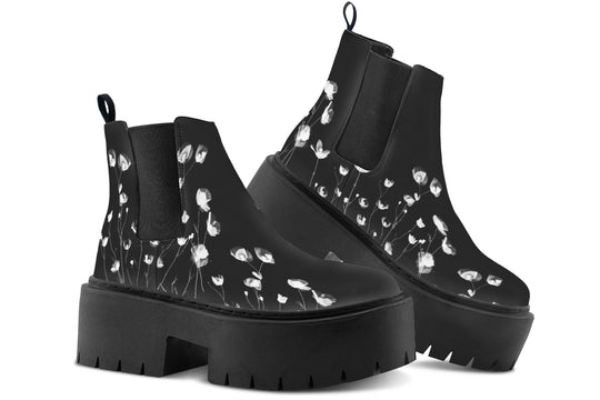 Black Poppy Platform Chelsea Boots