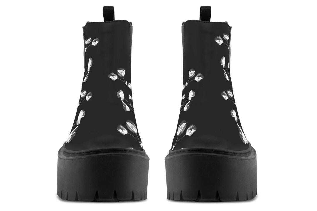 Black Poppy Platform Chelsea Boots