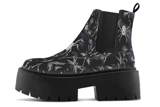 Black Widow Garden Platform Chelsea Boots