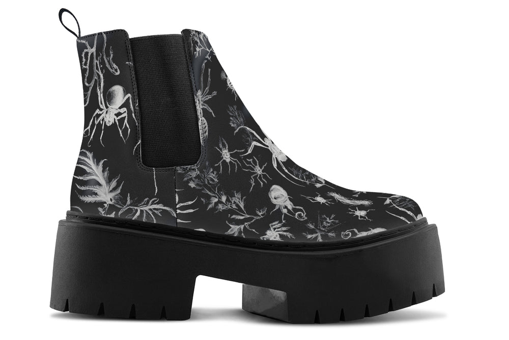 Black Widow Garden Platform Chelsea Boots