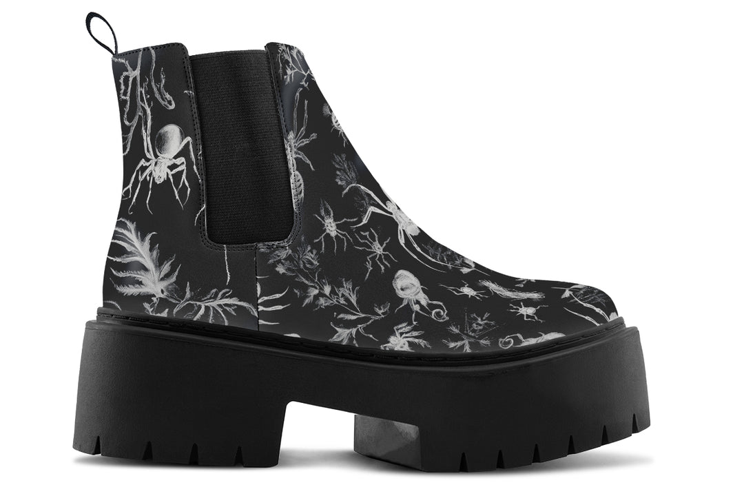 Black Widow Garden Platform Chelsea Boots