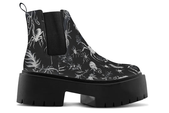 Black Widow Garden Platform Chelsea Boots