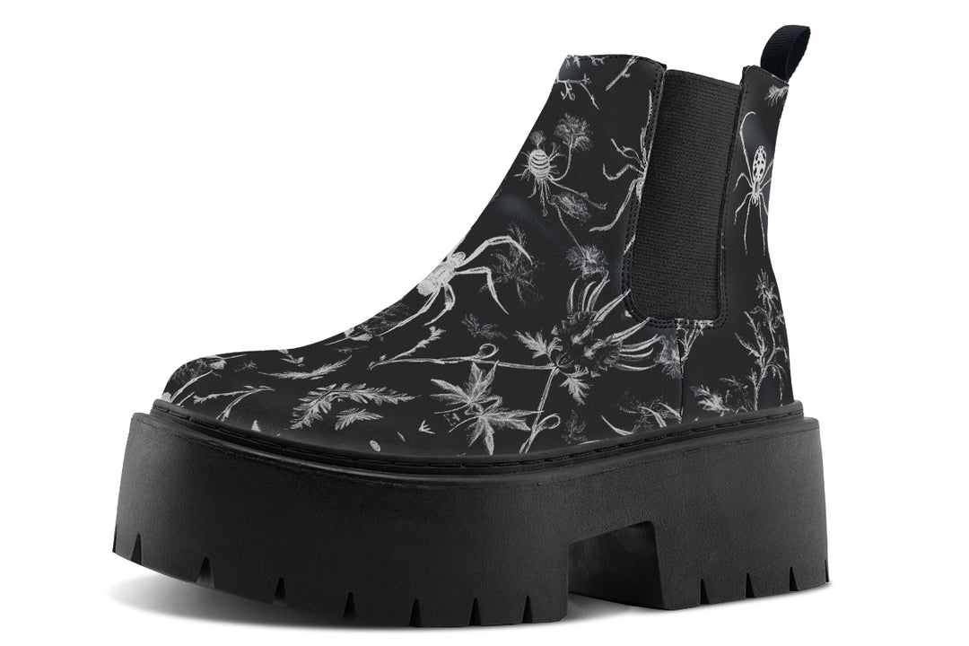Black Widow Garden Platform Chelsea Boots