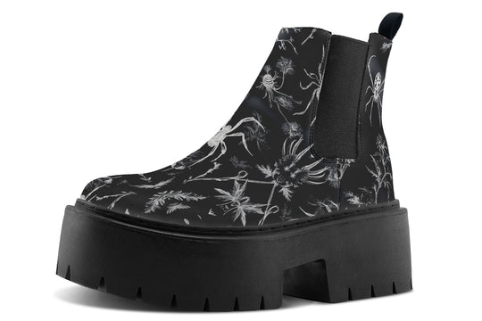 Black Widow Garden Platform Chelsea Boots