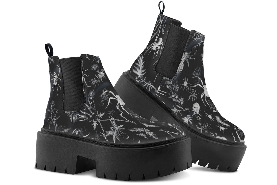 Black Widow Garden Platform Chelsea Boots