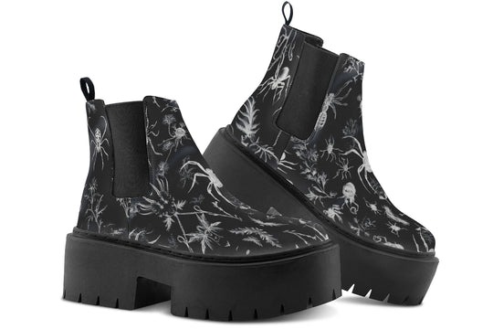 Black Widow Garden Platform Chelsea Boots