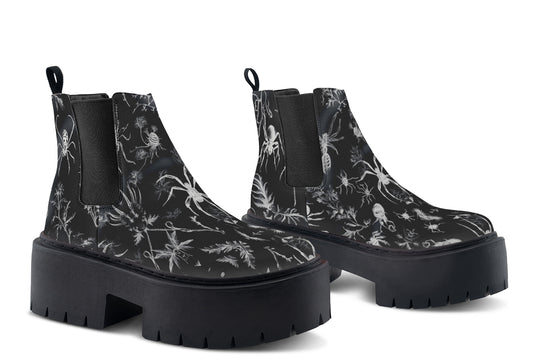 Black Widow Garden Platform Chelsea Boots