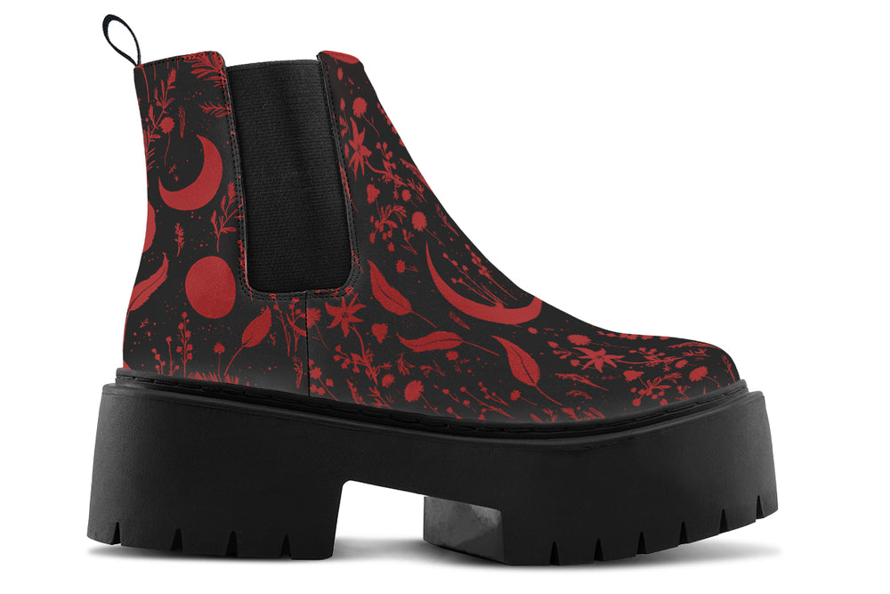 Blood Moonlit Botanica Platform Chelsea Boots