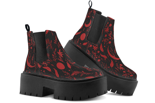 Blood Moonlit Botanica Platform Chelsea Boots