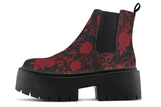 Blood Rose Romance Platform Chelsea Boots