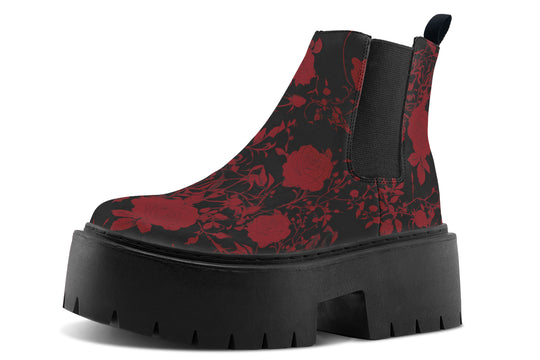 Blood Rose Romance Platform Chelsea Boots